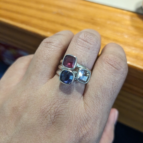 3 in 1 cubic zirconia rings - Picture 1 of 6